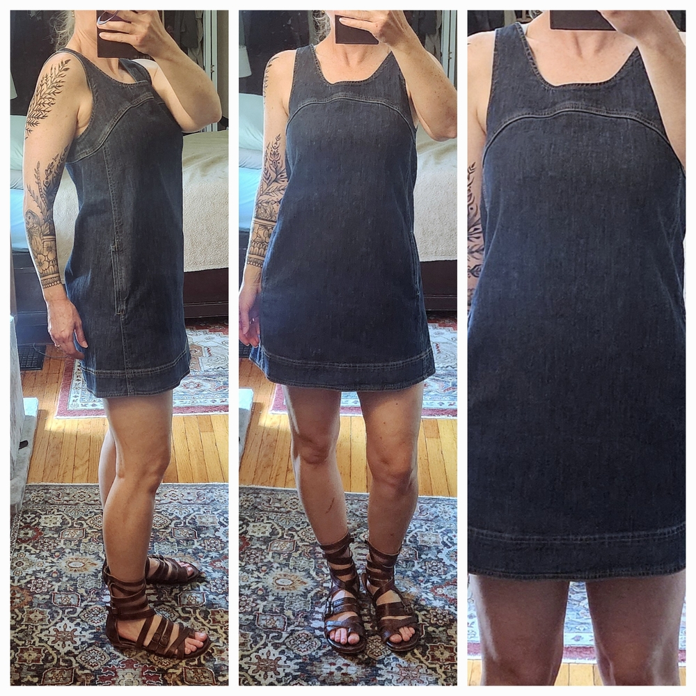 Anthropologie Pilcro Dark Indigo Denim Shift Mini Dress